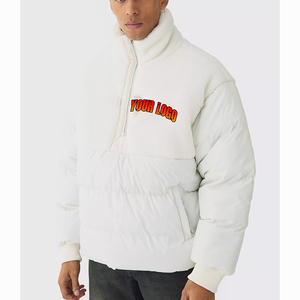 Veste matelassée en coton classique pour homme de haute qualité avec col montant et logo frontal, design de luxe, résistante au froid pour l'hiver - Product Image 5