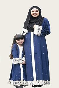 Conjuntos de Abaya a juego para madre e hija, el mejor precio al por mayor, impresionante estilo familiar, en relieve, Digital, personalizable, servicio OEM todo - Product Image 3
