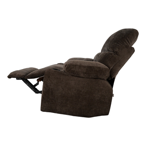 เก้าอี้ปรับนอนในบ้านแบบทันสมัยพร้อมที่วางถ้วยนวดแบบยืดได้เบาะกำมะหยี่สีน้ำตาลเข้มดีไซน์แบบโรงภาพยนตร์ - Product Image 2