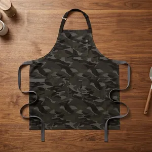Tablier classique en jean sans manches avec bretelles en cuir et trois poches, écologique pour la cuisine et l'usage quotidien, lavable en machine - Product Image 5