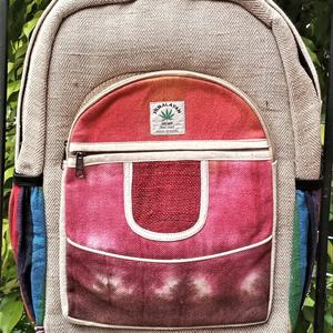 Mochila de cáñamo al por mayor con patrón de caracteres de cierre de cuerda con asa desmontable - Product Image 1