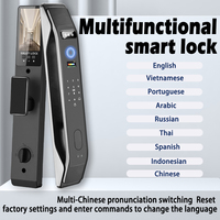 XSDTS K9 Funciona con Tuya/Wishome, Cerradura Inteligente para Puerta con Wifi, Huella Digital Inteligente, Reconocimiento Facial