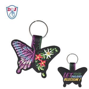 Patch papillon floral brodé personnalisé breloque de clé pour accessoires de sac - Product Image 2
