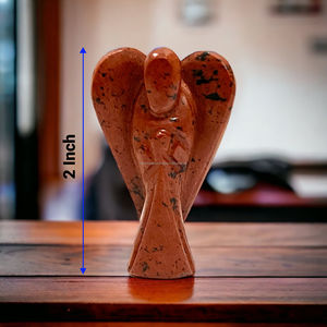 Statue d'ange gardien d'ange en cristal d'obsidienne d'acajou Figurine ange protecteur de pierre précieuse pour la mise à la terre et la force - Product Image 2