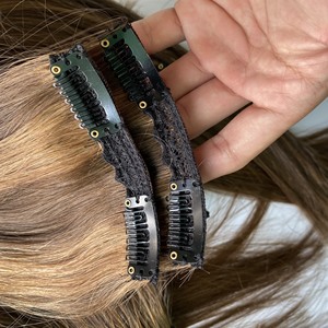 Extensions de cheveux naturels 100% Remy, cheveux vierges crus, couleurs Piano, tête complète avec clips - Product Image 3