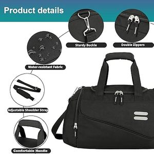 Sac de sport pour homme et femme, sac de voyage de 40 L, compartiment pour chaussures, sac de week-end, résistant à l'eau, sport, fitness, entraînement, grande capacité - Product Image 2