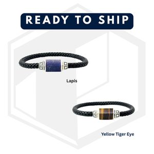 Bracelet unisexe en argent sterling 925 avec onyx noir naturel hexagonal |   Bijoux fins sur mesure OEM |   Quantité minimum de commande : 1 pièce - Product Image 4