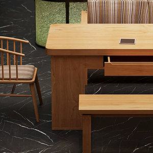 Brown Rectangular Solid Wood Writing <b>Desk</b> with Computer Workstation-DESK2-0055 - Product Image 5