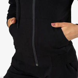 High Quality Women's Hooded Sweatshirts Customized Logo Printing Embroidery <b>Black</b> Cotton Winter Wear for Autumn Season - Product Image 3