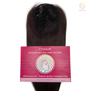 100% Toppers de cheveux vierges vietnamiens non transformés pour les femmes Base de résille Topper cheveux humains pour la Solution de perte de cheveux - Product Image 2