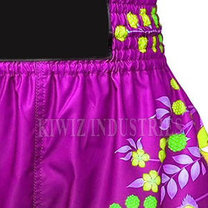 Pantalones cortos de Muay Thai al por mayor más vendidos 2024 sólidos transpirables de secado rápido de cintura alta cierre elástico ligero - Product Image 3