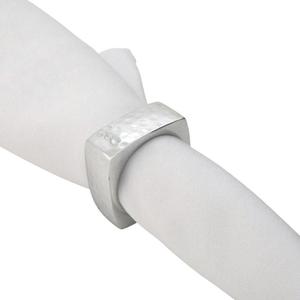 Rond de serviette carré élégant Anneaux décoratifs en aluminium nickelé pour porte-mouchoirs Prix de gros Anneaux de serviette américains - Product Image 5