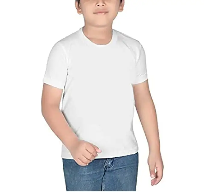 White Basic Essential Cotton T Shirts Children Baby Boys Girls Toddler Tee