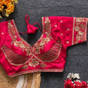 Élégance nuptiale ethnique Readymade Blouse Élégant Confortable Prêt à Porter Designer Premium couleur différente Blouses Dernières - Product Image 3