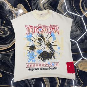 T-shirts tendance streetwear avec logo personnalisé, style imprimé, respirant, imprimé perlé, sans manches, pour hommes - Product Image 3