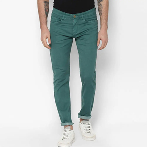 Professional Factory Manufacturer <b>Men's</b> Slim Fit Casual <b>Jeans</b> Pants <b>Elastic</b> <b>Waist</b> 100% Cotton Breathable Quick Dry High Quality - Product Image 1