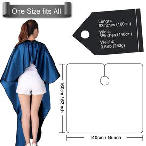 Venta al por mayor caliente respetuoso con el medio ambiente poliéster satén capa de peluquero profesional impermeable portátil duradero corte de peluquería - Product Image 3