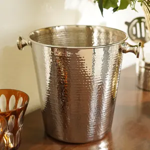 Luxury Hammered Galvanized 5L Eco-Friendly Wine Bucket <b>Ice</b> Chiller Barware for Home Parties Restaurants-OEM Bulk Wholesale - Product Image 1