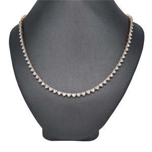 Custom 5mm Moissanite Diamond <b>Tennis</b> Chain 925 <b>Silver</b>/10k Gold Plated Box Chain Style Yellow Gold for Her Statement Wedding Gift - Product Image 1