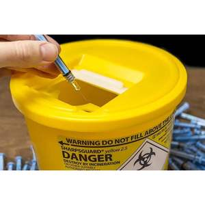 Sharpsguard 5L Yellow <b>Sharps</b> <b>Bin</b> for Waste Management - Product Image 2