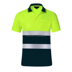 Camiseta Polo de Seguridad Reflectante Fluorescente Impermeable 100% Algodón, Manga Corta, Transpirable, Ropa de Trabajo, Logotipo Personalizado, Venta al por Mayor - Product Image 1