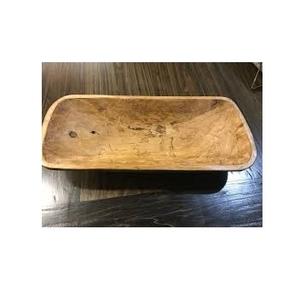 Tazón de Madera Rústico Estilo Granja |   Bandeja de Pan Decorativa de Madera Tallada a Mano |   Tazón de Madera para Decoración del Hogar, Venta al por Mayor Personalizada - Product Image 1