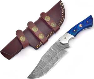 Cuchillo de Caza y Camping Multifuncional de Acero de Damasco de Grado Industrial Hecho a Mano de Alta Calidad, Diseño Personalizable, Garantía de 3 Años - Product Image 1