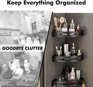 Box doccia a prezzi accessibili senza Punch, Organizer da bagno in plastica autoadesivo con Design a prova di ruggine - Product Image 3