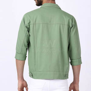 100% algodón 2025 último estilo chaqueta vaquera para hombre venta al por mayor superventas bajo MOQ servicio OEM chaqueta de invierno vaquera - Product Image 4