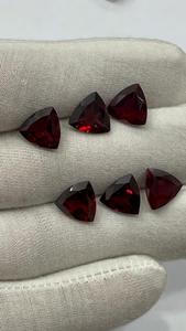 Piedras Calibradas de Granate Rojo Natural Hechas a Mano, Corte Trillón, Calidad de Gema AAA, Venta al por Mayor para Fabricación de Joyería - Product Image 2