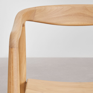 เก้าอี้ไม้สักเนื้อแข็งสไตล์โมเดิร์นสีธรรมชาติสำหรับใช้ในห้องครัวบ้านโรงแรมร้านอาหารเฟอร์นิเจอร์ - Product Image 4