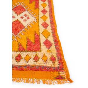 Tapis en laine noués à la main Nuray, géométriques, 9x12, pour salon et chambre, rectangulaires, abstraits, Pae-143 avec des touches orange rouge pour une utilisation domestique - Product Image 4