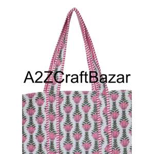 Sacs fourre-tout à bandoulière matelassés en coton 100 % pur faits à la main pour femmes, sacs faciles à transporter, sacs messager, sacs de shopping - Product Image 2