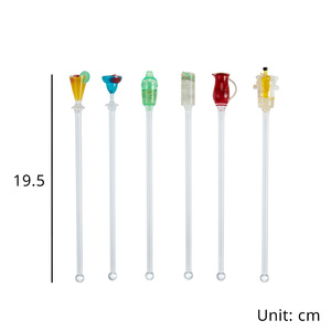 [Holar] Ensemble de 6 bâtonnets d'agitation réutilisables colorés pour les fêtes de bar Outils de bar de cuisine - Product Image 2