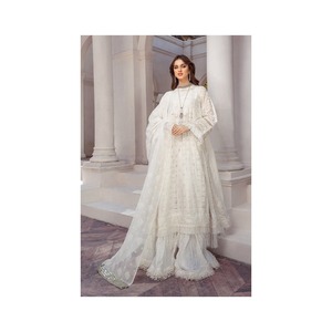 Tela de lino Dos piezas Diseño tradicional Bordado Salwar Kameez Trajes para niñas producto para la venta - Product Image 6