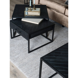 Tables basses de style noir doré avec table à manger basse en bois massif meubles de salon de luxe meubles de chambre à coucher pour la maison - Product Image 2