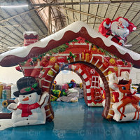 Décoration gonflable d'arche de Noël Décoration gonflable de vacances d'arche d'homme de neige