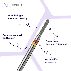 Broca de Diamante Redonda para Uñas, Mini Broca Cilíndrica de 1.4 mm, Roja+Amarilla, Herramientas de Belleza para Salón, Fabricante OEM - Product Image 2