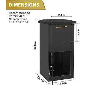 JH-Mech personalizado al por mayor al aire libre resistente impermeable buzón negro montado en la pared impermeable paquete Drop Box - Product Image 2