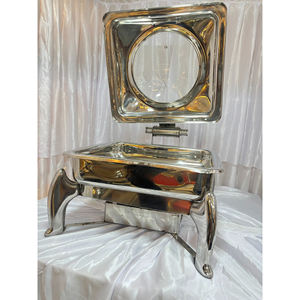 Modern Chafing Dish With Heating Stand For Hotel Catering Restaurant <b>Food</b> <b>Warmer</b> Stainless Steel Lovely Round Chafing Dish Sets - Product Image 5