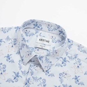 Chemise imprimée Aristino pour hommes ALS1610Z vente en gros prix chaud col Mandarin anti-rides respirant haut produit - Product Image 2