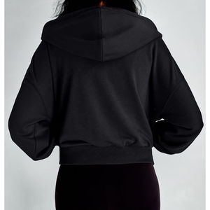 High Quality <b>Women</b> Winter Thick <b>Thermal</b> Lightweight Fleece Unlined Cropped Running Hoodie Cotton Original Design Eco-friendly - Product Image 2