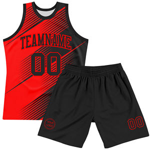 Vente directe en usine d'uniformes de basket-ball avec sublimation et logo personnalisé, uniformes de basket-ball à la mode noirs pour hommes à séchage rapide - Product Image 6