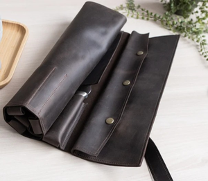 Bolso enrollable de cuero ecológico personalizado de primera calidad, cierre de hebilla, estilo moderno, multifuncional para chefs, fabricación duradera - Product Image 2
