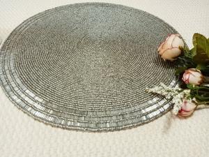 Hot Selling Handmade Embroidery Eco-Friendly Luxury <b>Round</b> Beaded Coaster <b>Placemat</b> for Home Wedding Parties - Product Image 6