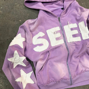 Fermeture éclair de haute qualité entièrement en coton trois couches impression personnalisée fermeture éclair 3D complète Y2K 100% coton polaire sweat à capuche vierge - Product Image 4