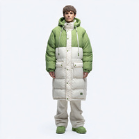 Veste longue à capuche matelassée pour homme, hiver, chaude, coupe-vent, respirante, écologique, logo frontal