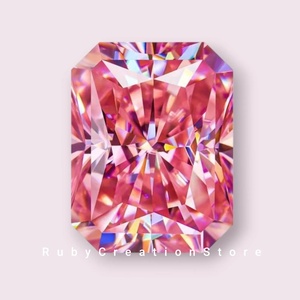 Moissanita Rosa de Alta Calidad, Corte Radiante, Piedra Suelta, Claridad VVS1, Gema que Pasa la Prueba, para Joyería, Todos los Tamaños - Product Image 3