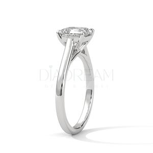 Adorable anillo de diamante Moissanite Original con corte Asscher de solitario elegante para mujer con diseño único de alta calidad de Plata de Ley 925 - Product Image 5