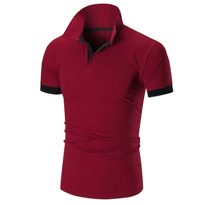 Polo décontracté d'été pour homme à manches courtes en polyester respirant avec tissu tricoté à motif uni - Product Image 5